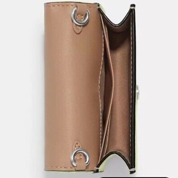 Coach Leather Mini Wallet On A Chain With Puffy Diamond Quilting Lime, NWOT - Picture 3 of 4